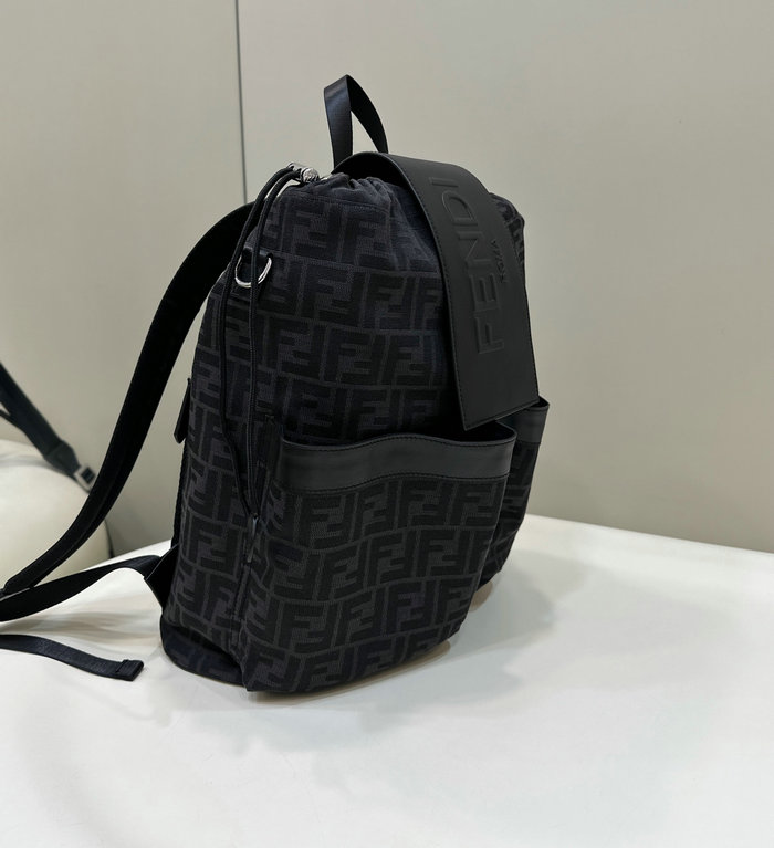 Fendi FF Jacquard Strike Medium Backpack Black F8583