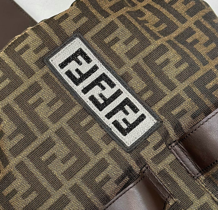 Fendi FF Jacquard Strike Medium Backpack Brown F8583