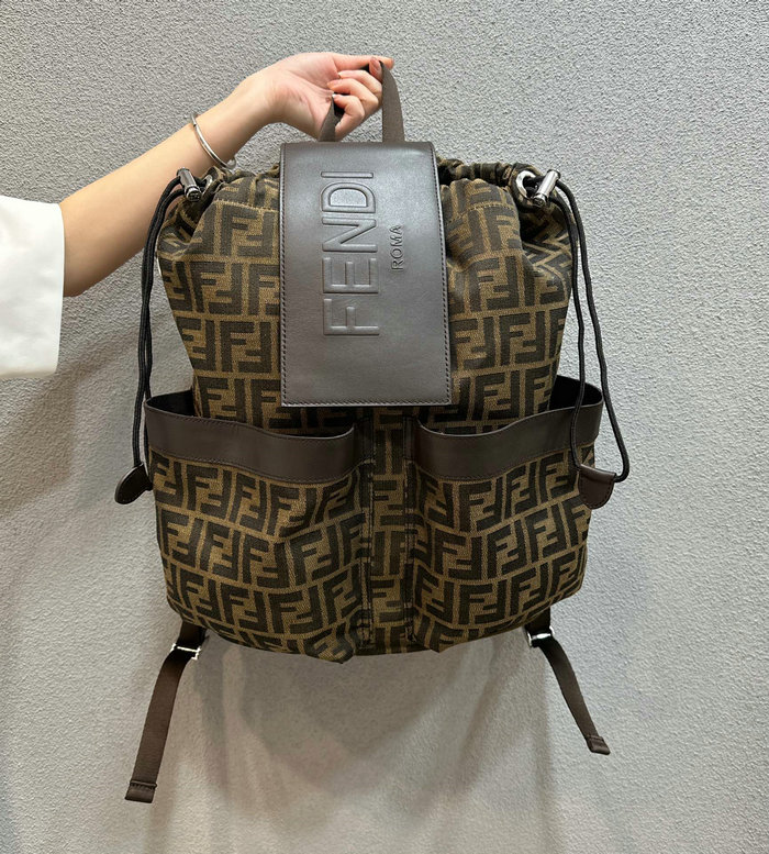 Fendi FF Jacquard Strike Medium Backpack Brown F8583