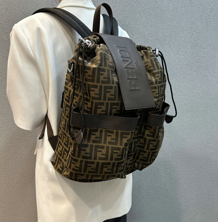 Fendi FF Jacquard Strike Medium Backpack Brown F8583