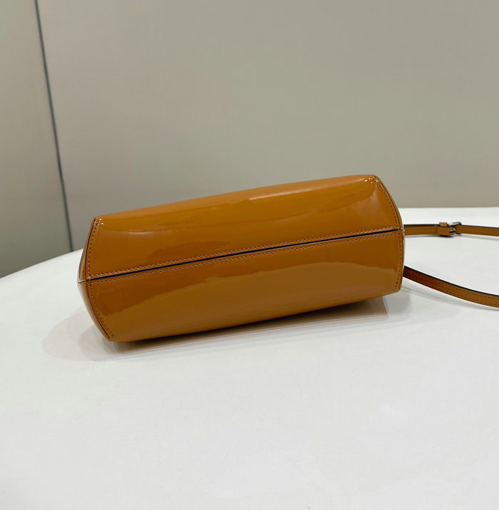 Fendi First Midi Patent Leather Bag Brown F80129