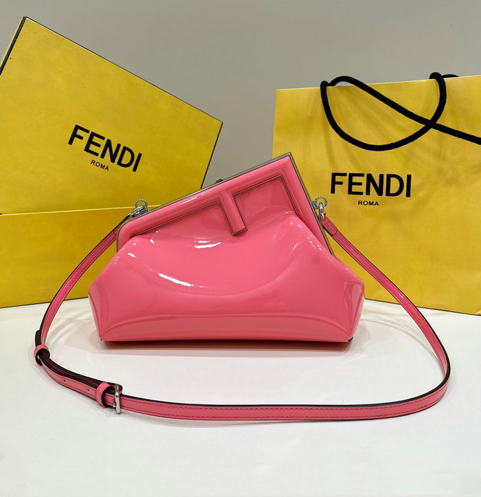 Fendi First Midi Patent Leather Bag Pink F80129