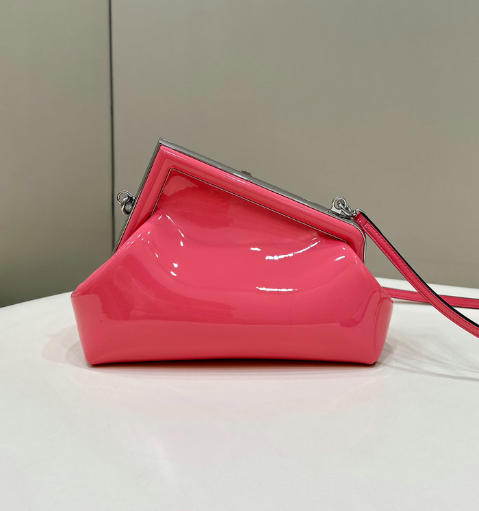 Fendi First Midi Patent Leather Bag Pink F80129