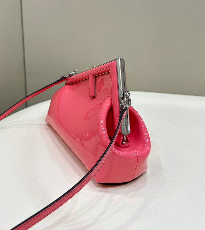 Fendi First Midi Patent Leather Bag Pink F80129