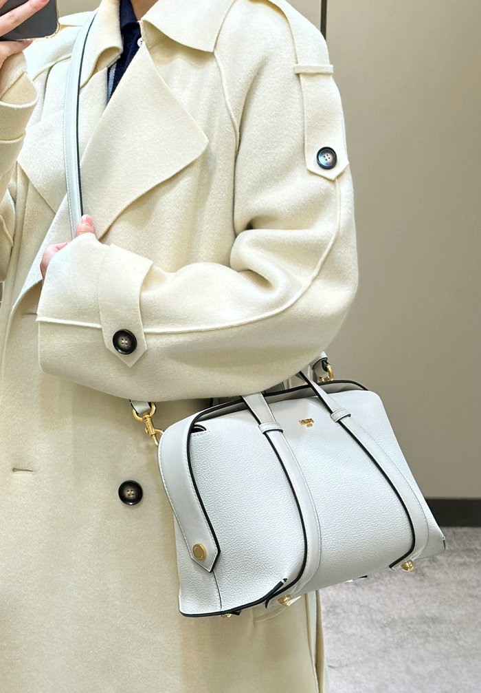 Fendi Leather Boston 365 Bag White F8627