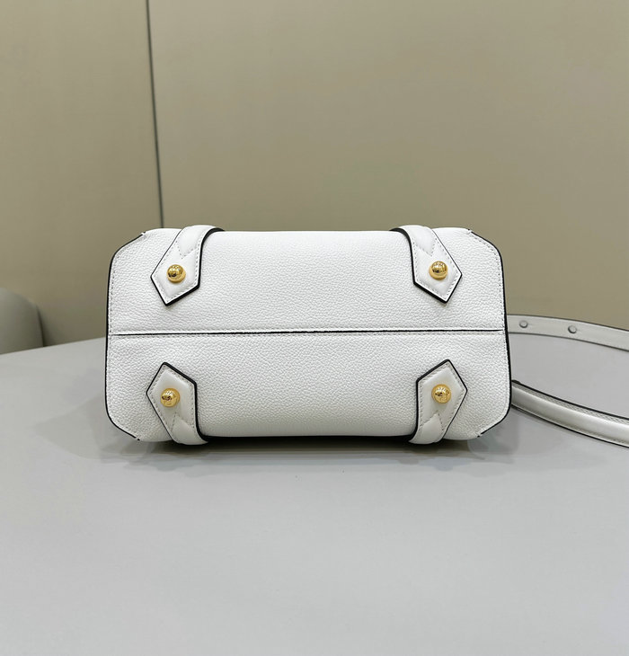 Fendi Leather Boston 365 Bag White F8627