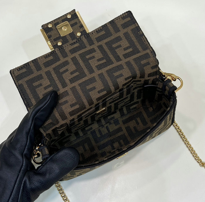 Fendi Mini Baguette Jacquard Bag F772