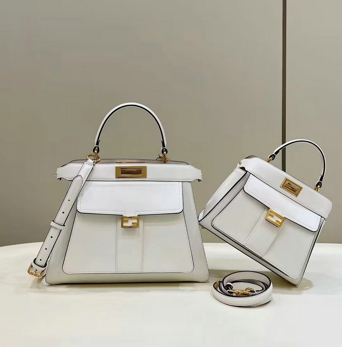 Fendi Peekaboo Iseeu Medium Bag White F8596