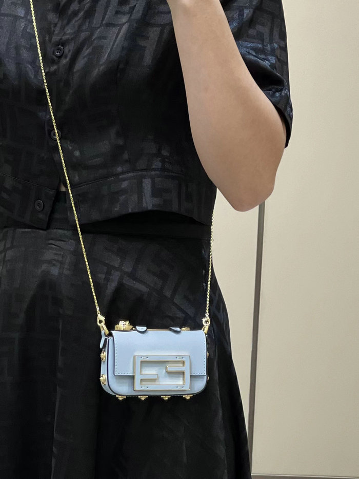 Fendi Versace Fendace Nano Baguette Blue F8567