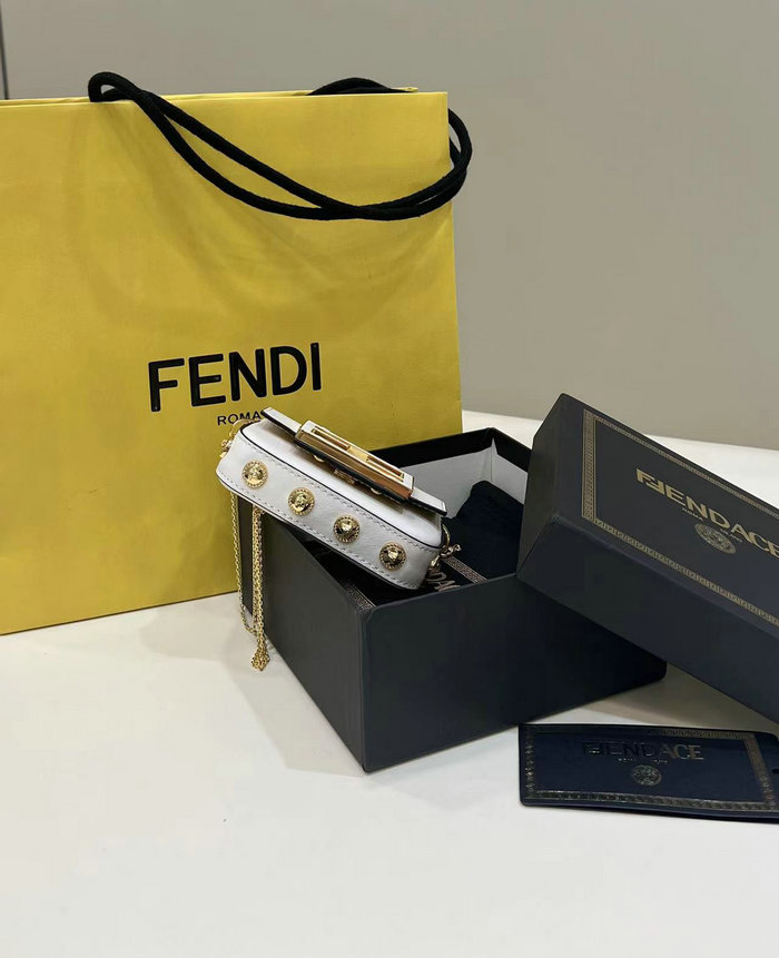 Fendi Versace Fendace Nano Baguette White F8567