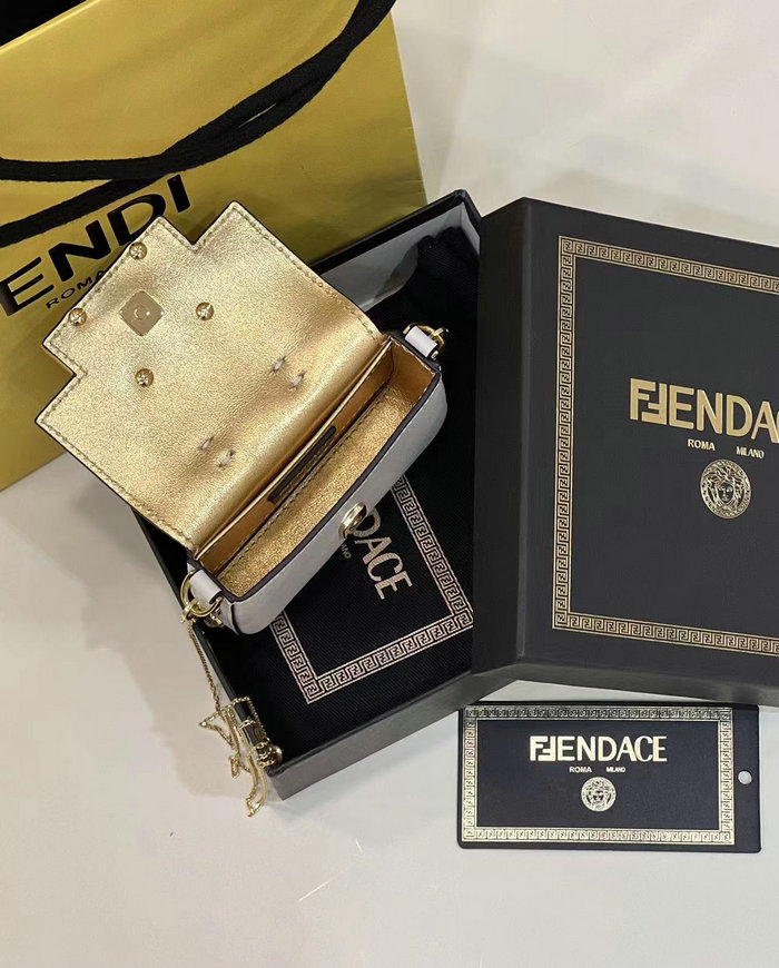 Fendi Versace Fendace Nano Baguette White F8567