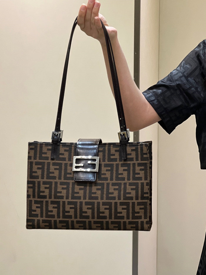 Fendi Zucca Shopping Tote Brown F8316