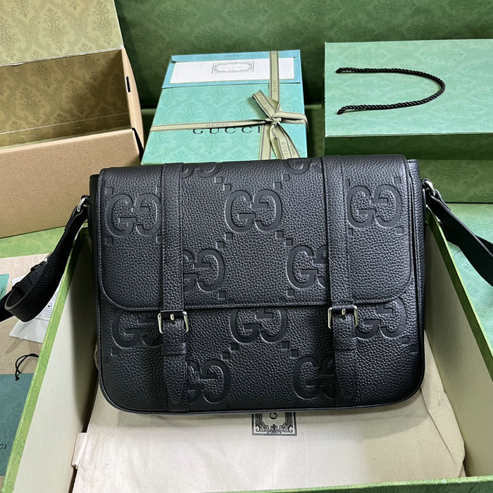 Gucci Jumbo GG Medium Messenger Bag Black 760234