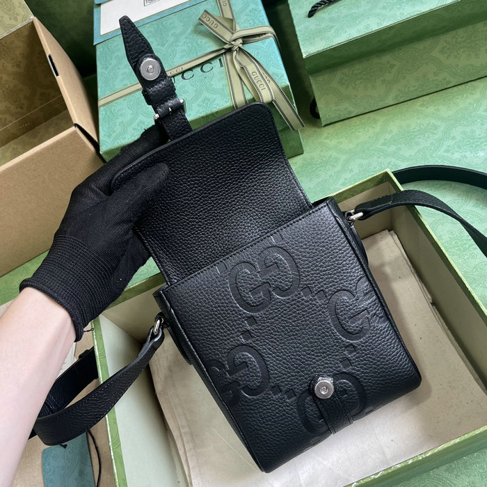 Gucci Jumbo GG Small Messenger Bag Black 760235