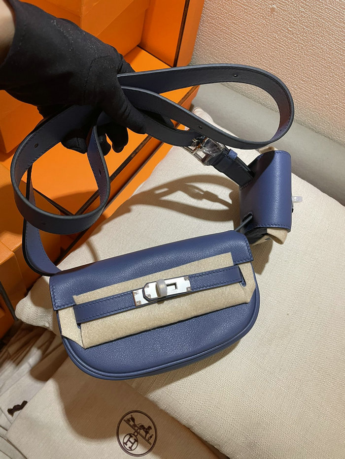 Hermes Swift Leather Kelly Moove Bag Blue HKM0319