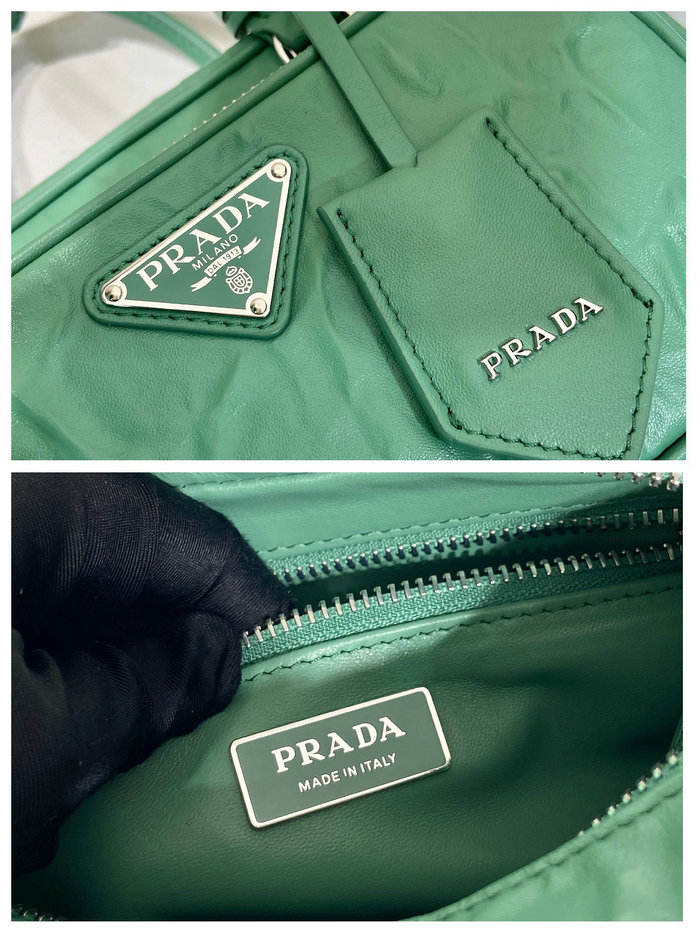 Prada Antique nappa leather multi-pocket top-handle bag Green 1BB099