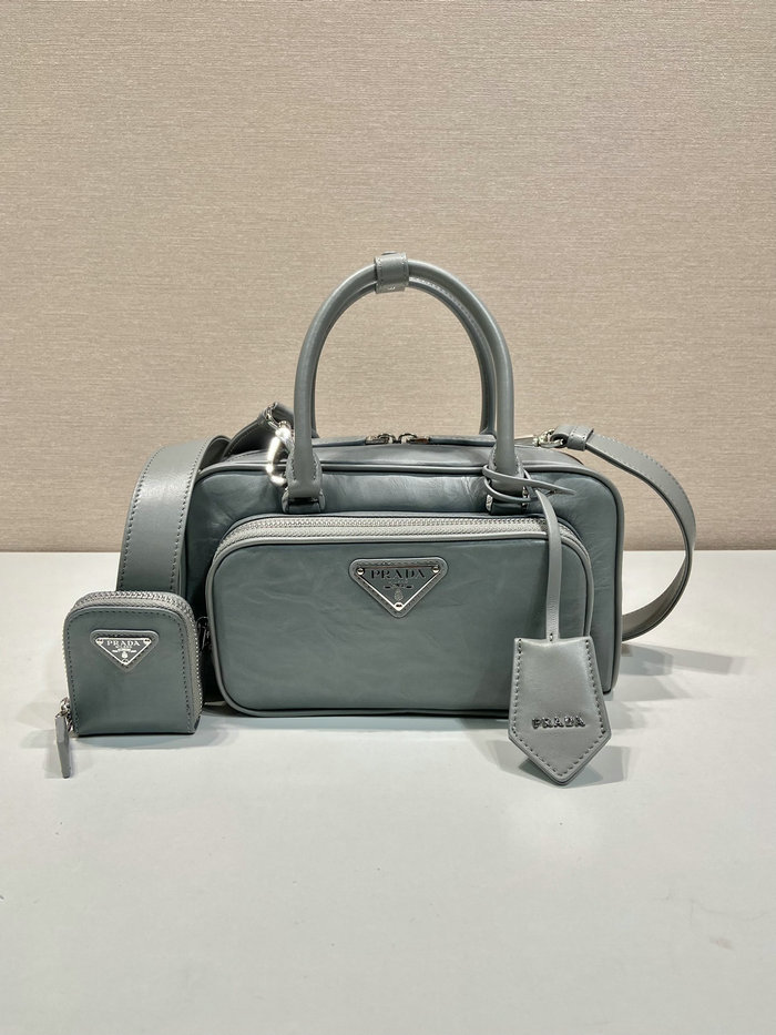 Prada Antique nappa leather top-handle bag Grey 1BB099