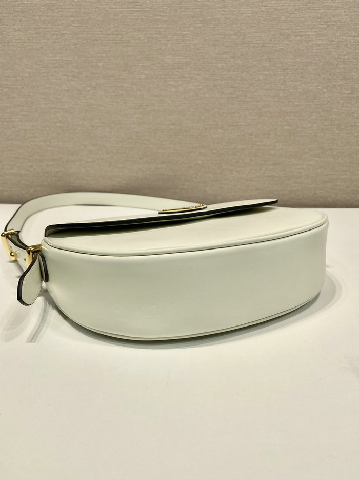 Prada Arque leather shoulder bag with flap White 1BD365