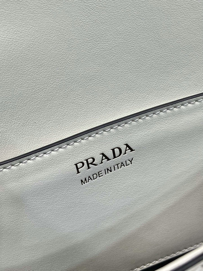 Prada Arque leather shoulder bag with flap White 1BD365