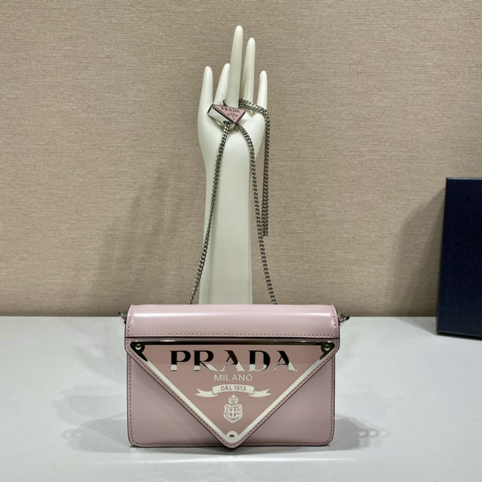 Prada Brushed leather shoulder bag Pink 1BH189