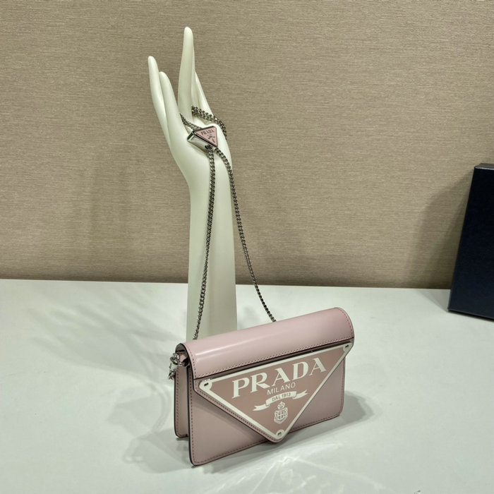 Prada Brushed leather shoulder bag Pink 1BH189