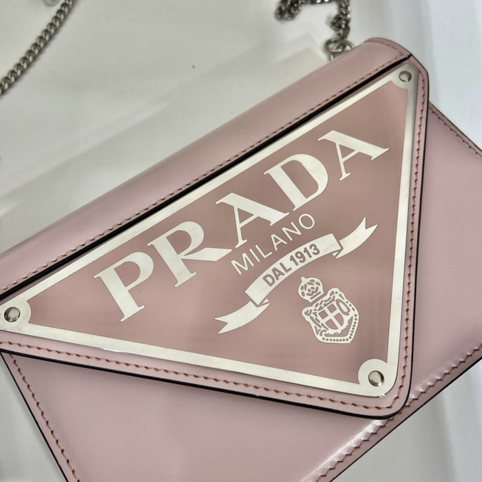 Prada Brushed leather shoulder bag Pink 1BH189