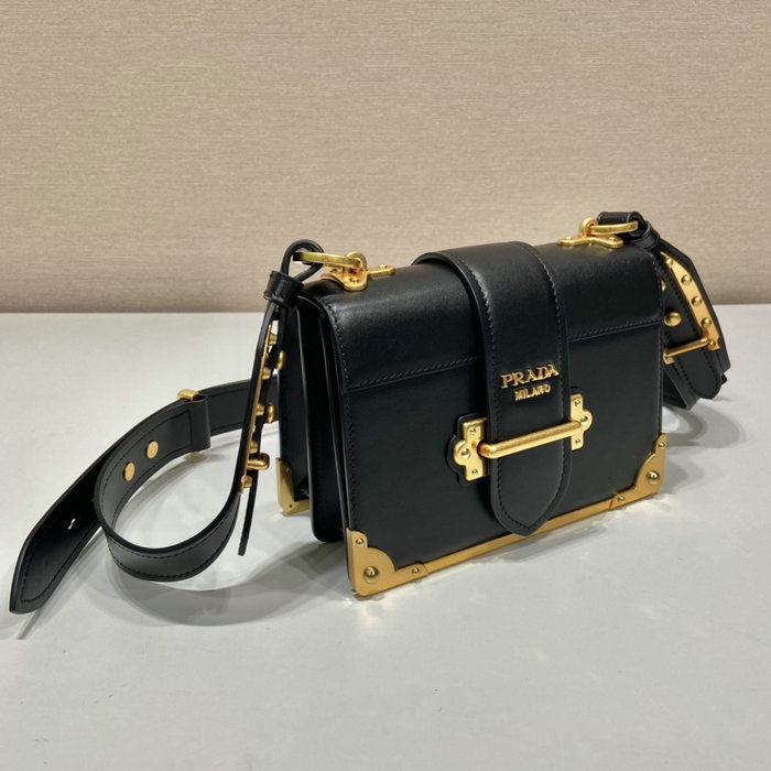 Prada Cahier Leather Bag Black 1BD045