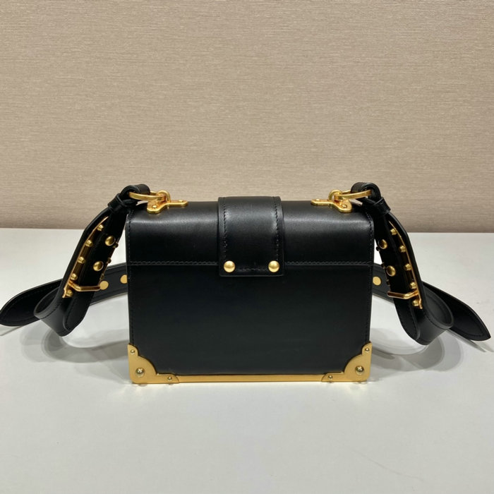 Prada Cahier Leather Bag Black 1BD045