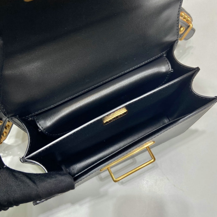 Prada Cahier Leather Bag Black 1BD045