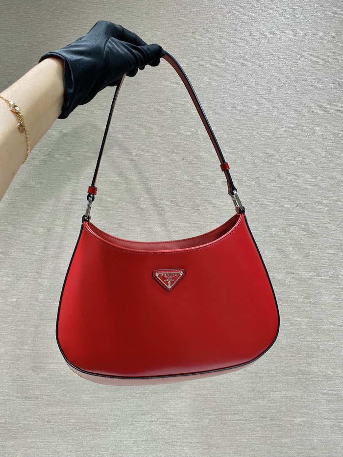 Prada Cleo brushed leather shoulder bag Red 1BC499