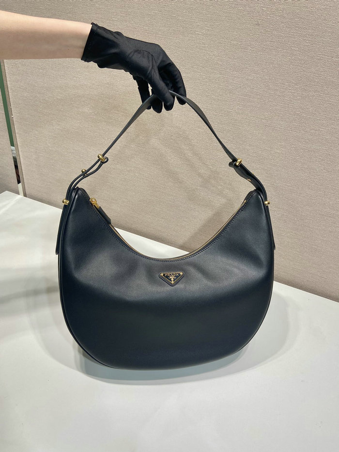 Prada Large leather shoulder bag Black 1BC212