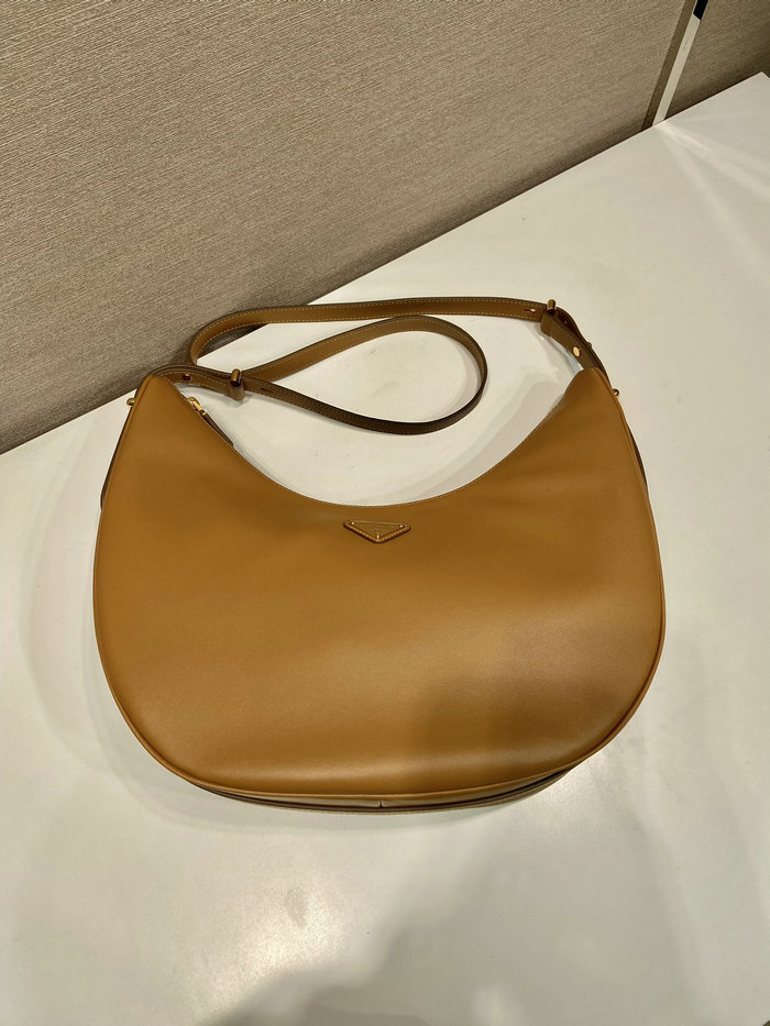 Prada Large leather shoulder bag Camel 1BC212