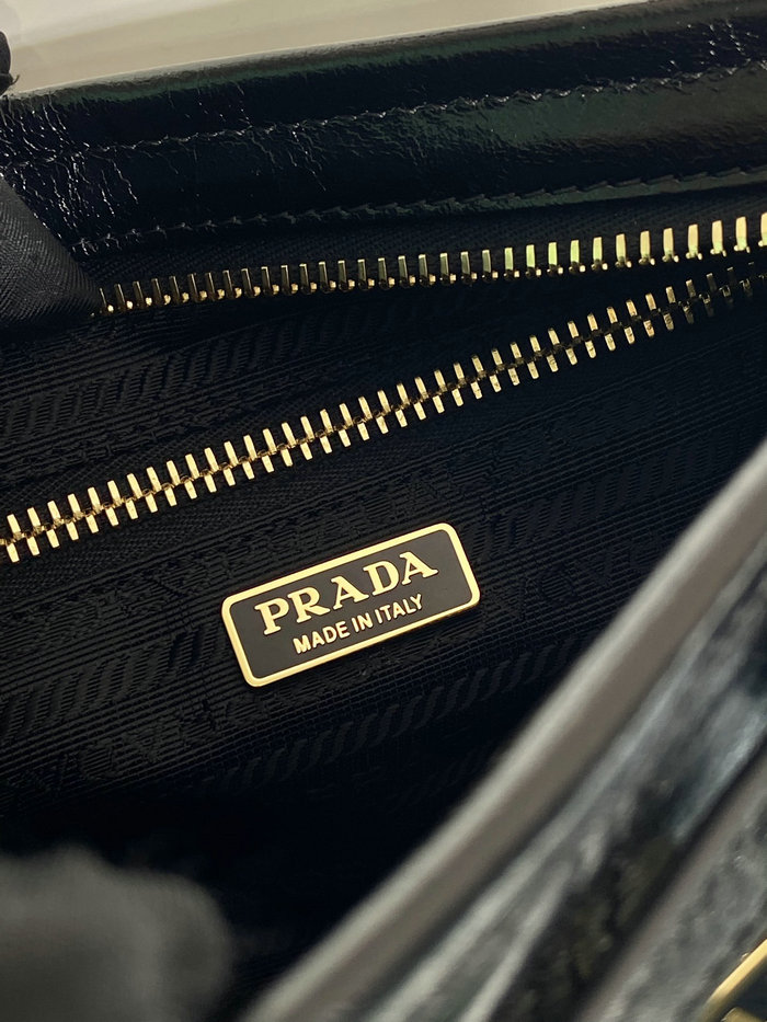 Prada Leather Shoulder Bag Black 1BA215