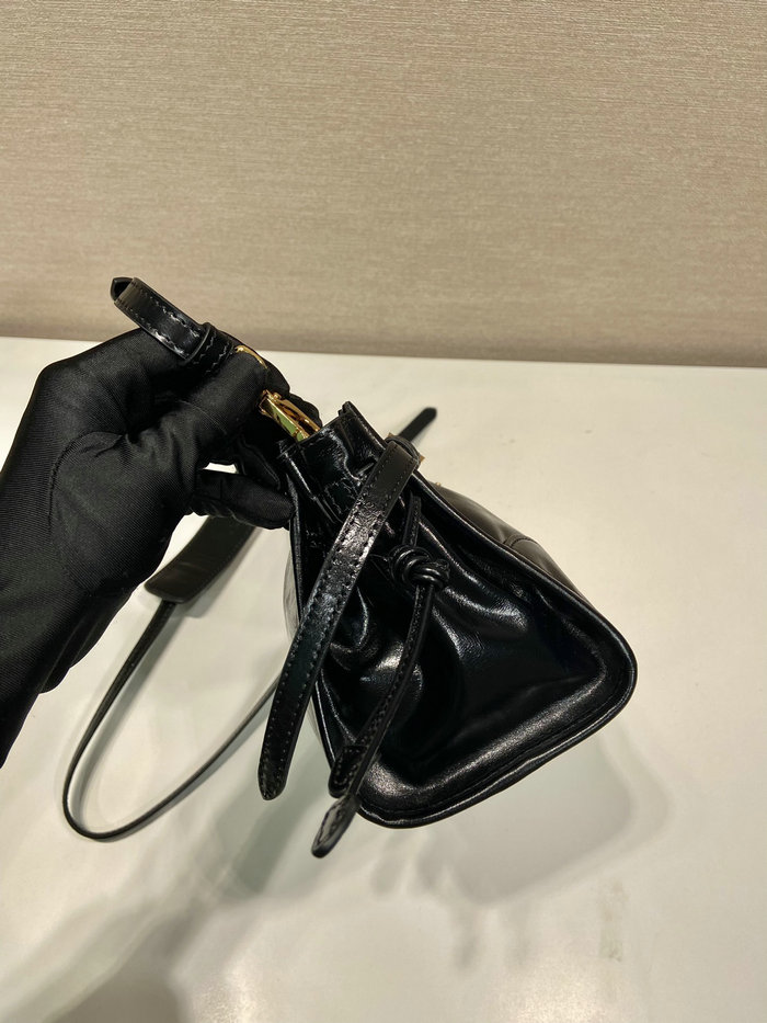 Prada Leather Shoulder Bag Black 1BA215