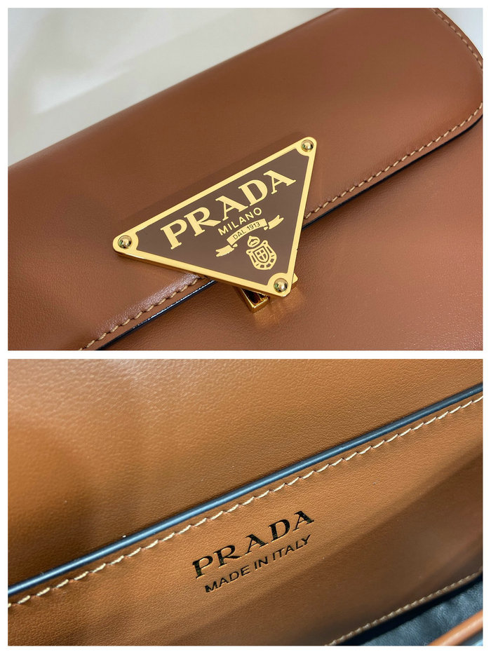 Prada Leather shoulder bag Brown 1BD339