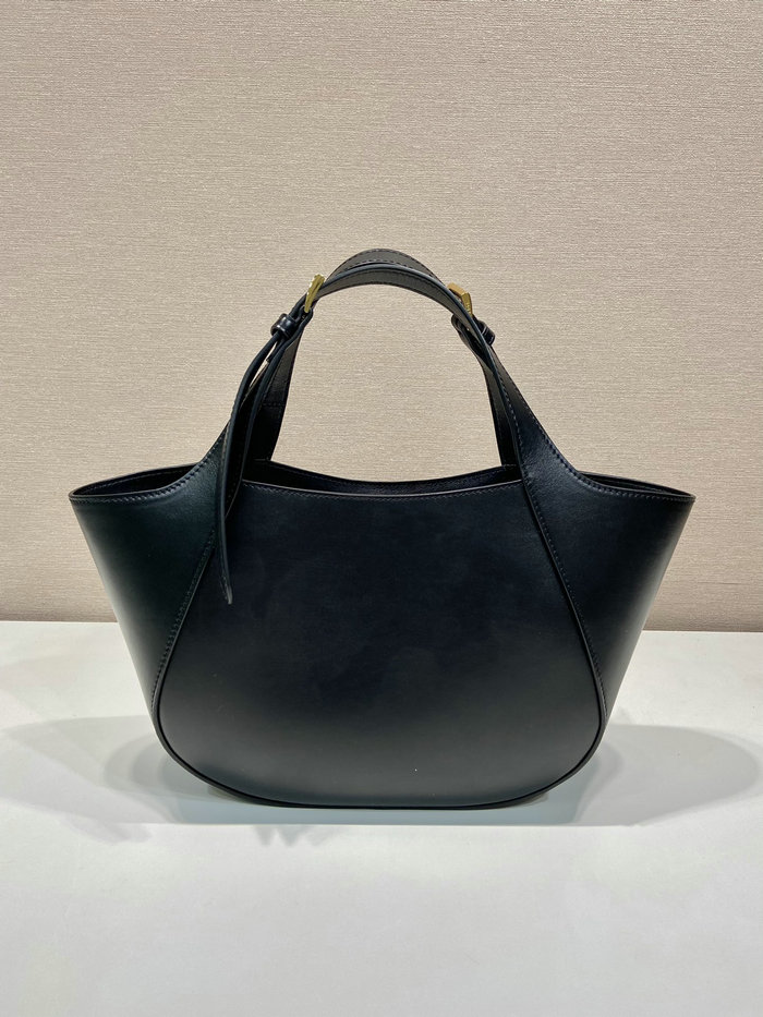 Prada Medium Leather Tote Bag Black 1BG483