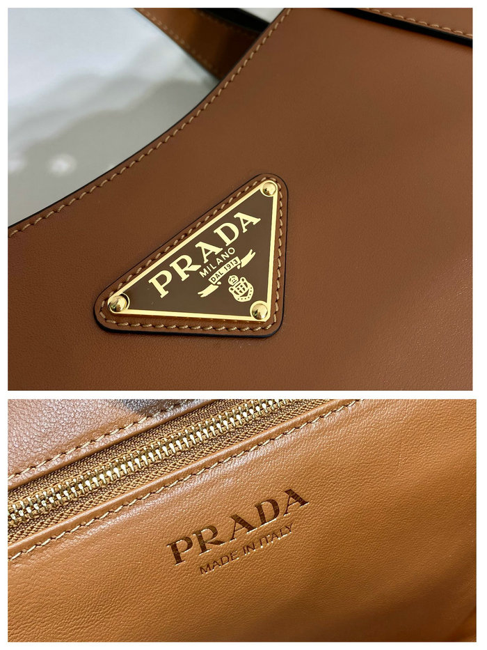 Prada Medium Leather Tote Bag Camel 1BG483