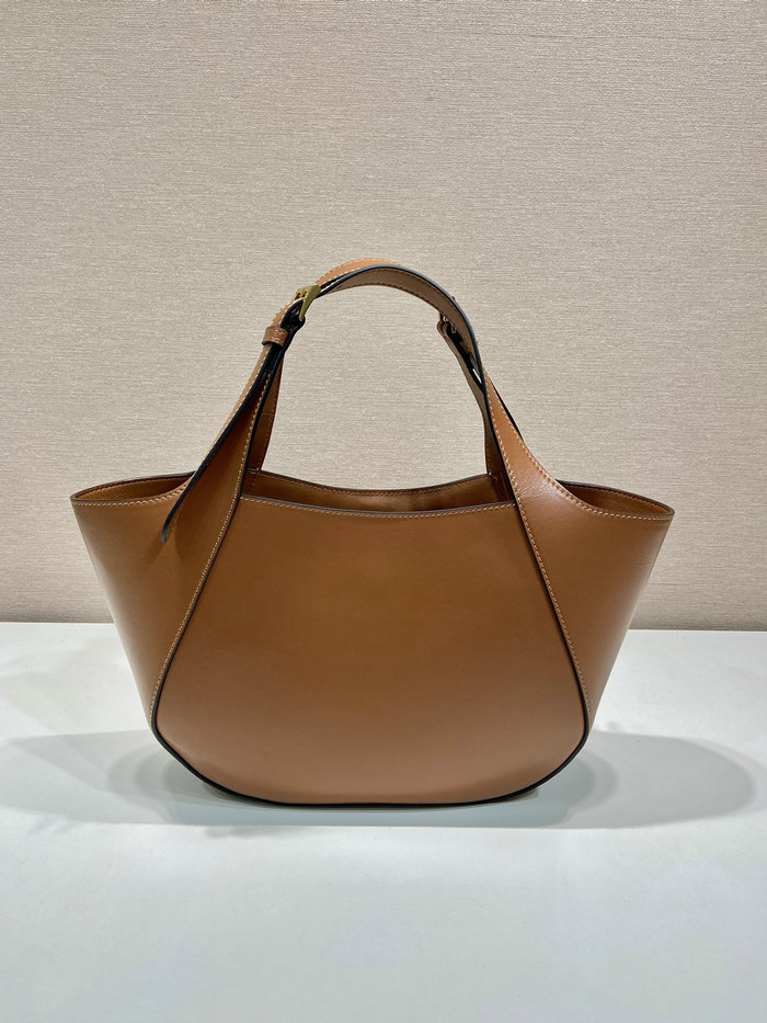 Prada Medium Leather Tote Bag Camel 1BG483