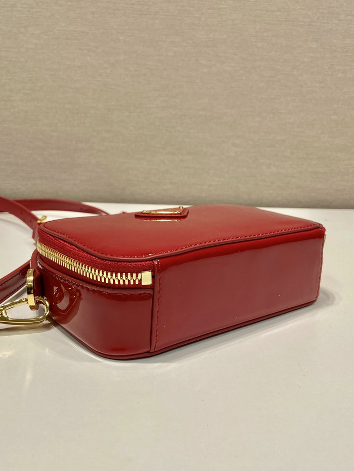 Prada Odette patent leather mini-bag Cherry Red 1BH206