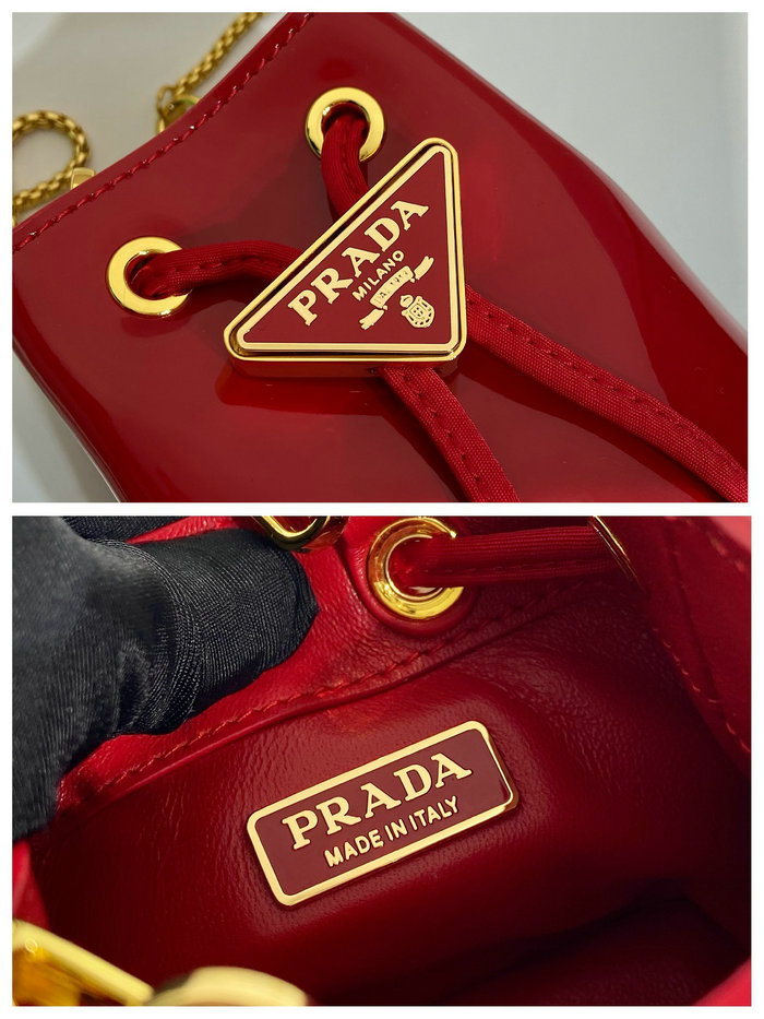 Prada Patent leather mini-pouch Red 1NR016