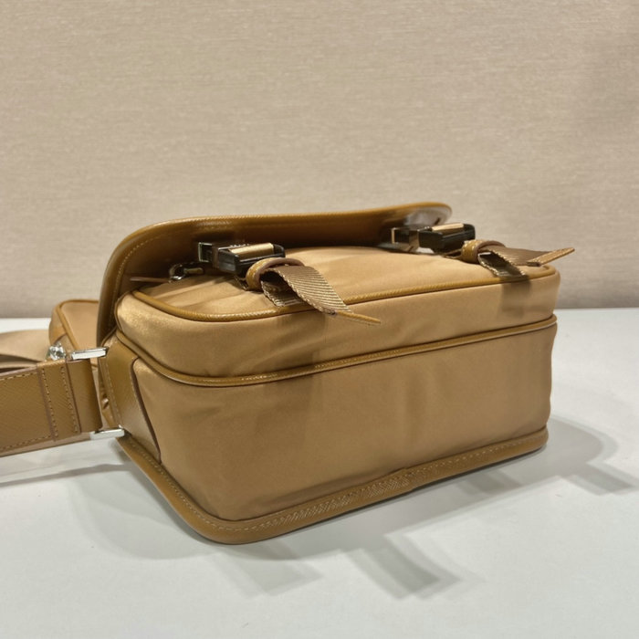 Prada Re-Nylon and Saffiano leather shoulder bag Camel 2VD034