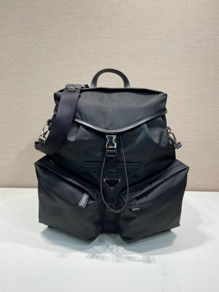 Prada Re-Nylon and leather backpack Black 2VZ108