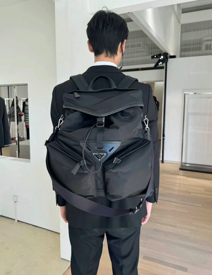 Prada Re-Nylon and leather backpack Black 2VZ108