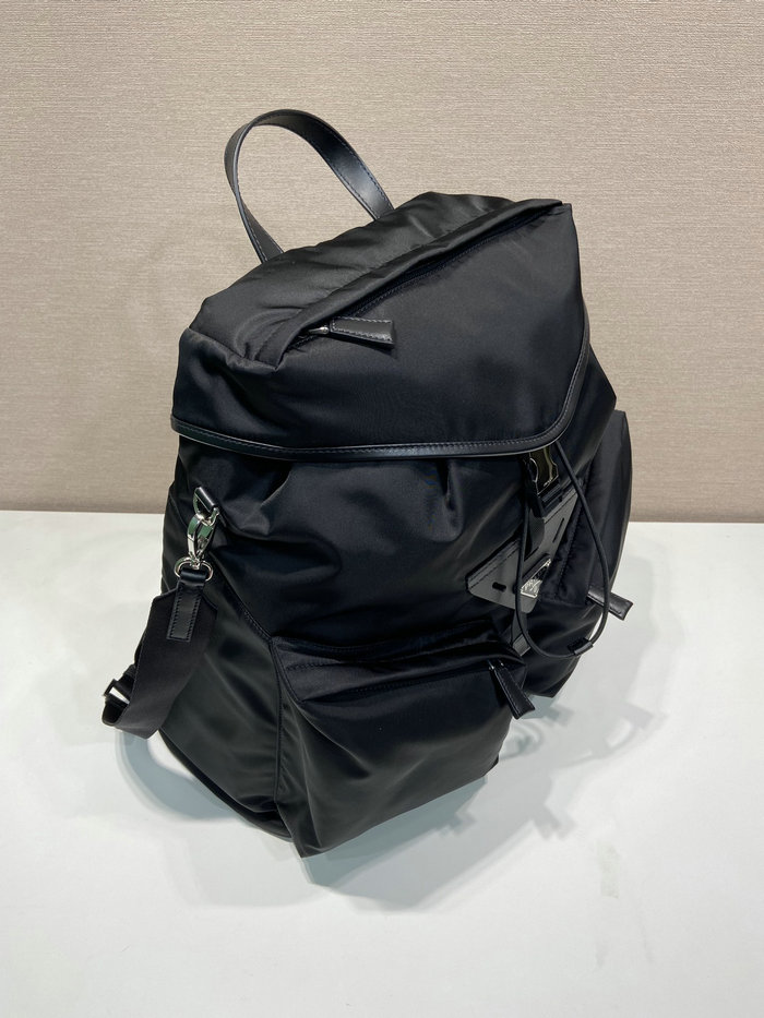 Prada Re-Nylon and leather backpack Black 2VZ108