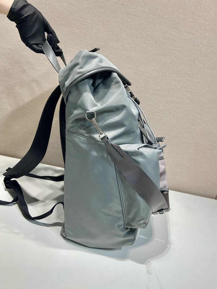 Prada Re-Nylon and leather backpack Grey 2VZ108