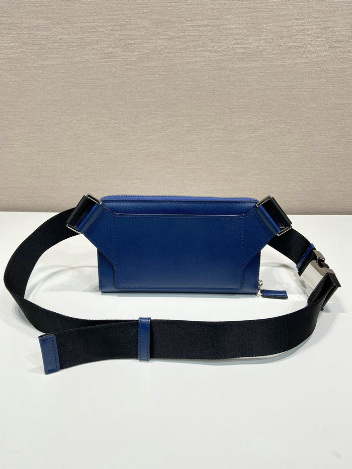 Prada Saffiano leather belt bag Blue 2VH156