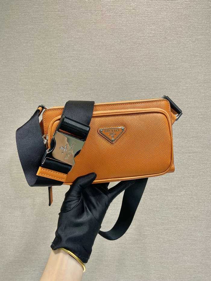 Prada Saffiano leather belt bag Orange 2VH156