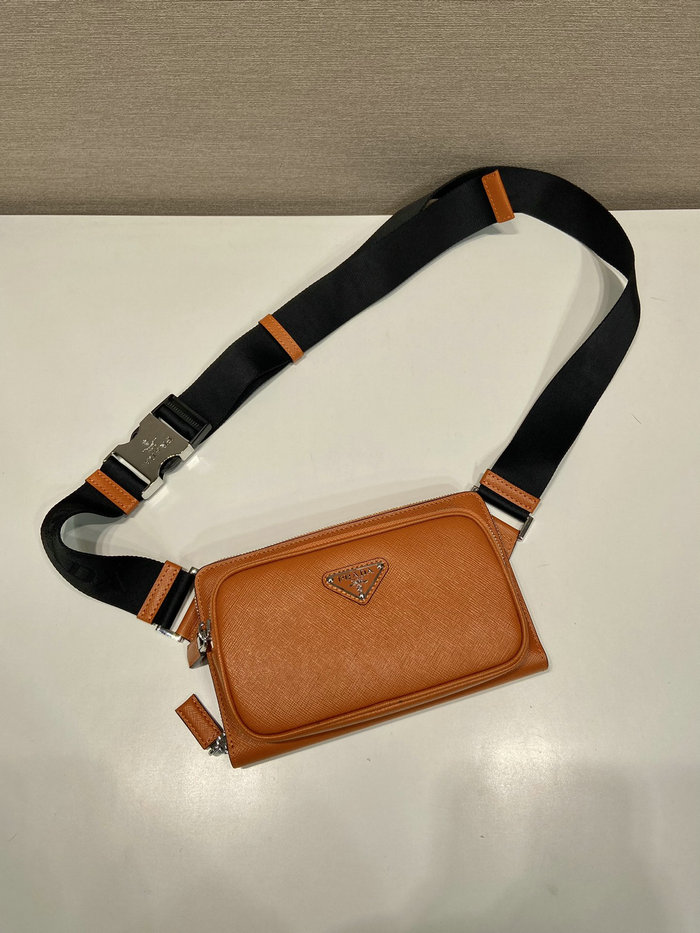 Prada Saffiano leather belt bag Orange 2VH156