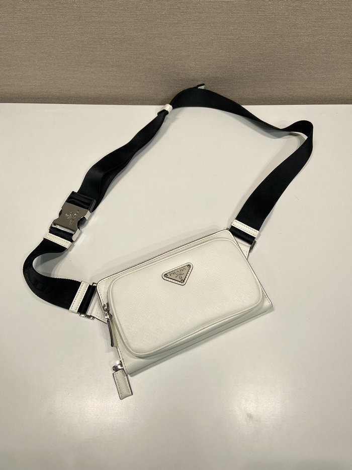 Prada Saffiano leather belt bag White 2VH156