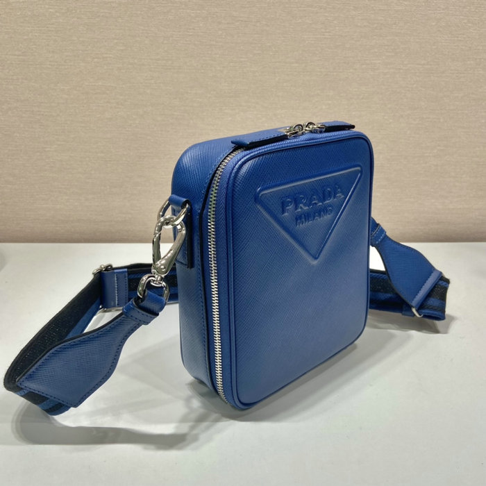 Prada Saffiano leather shoulder bag Blue 2VH154